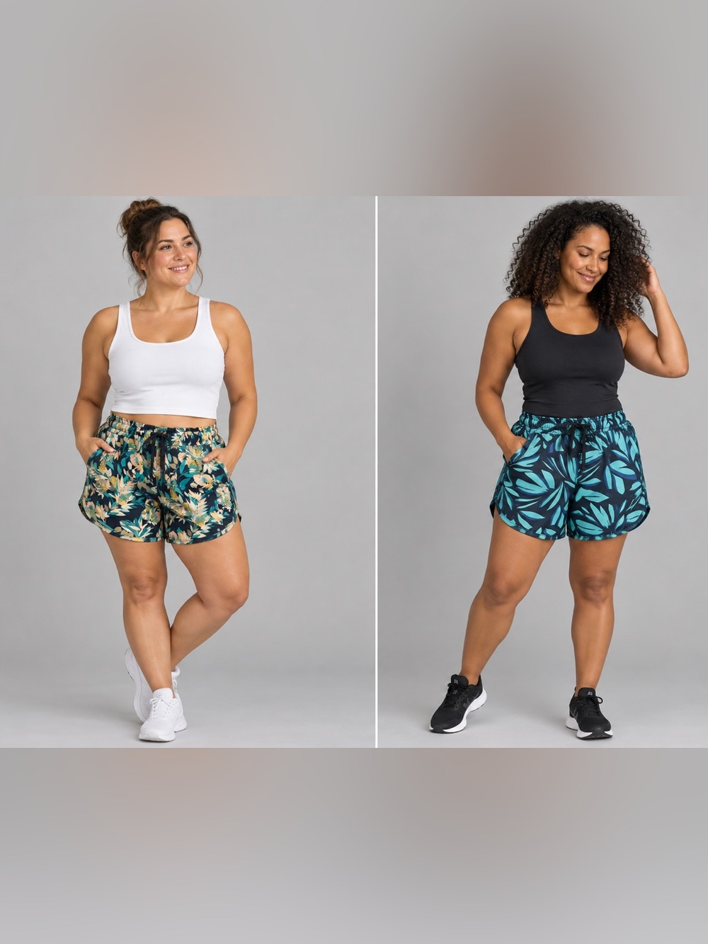 Columbia Women’s Tropical Floral Athletic Shorts 2 Pair Bundle L